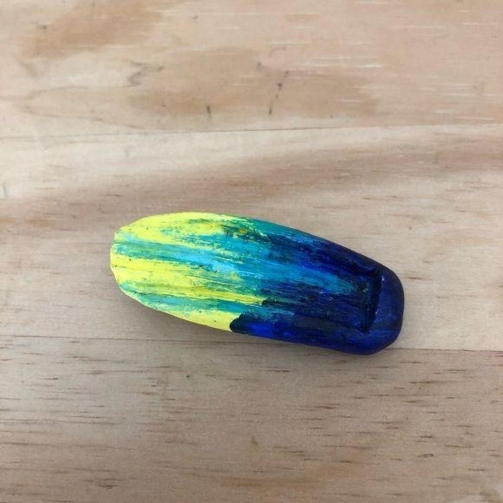 Handmade blush hairpin Van Gogh starry night